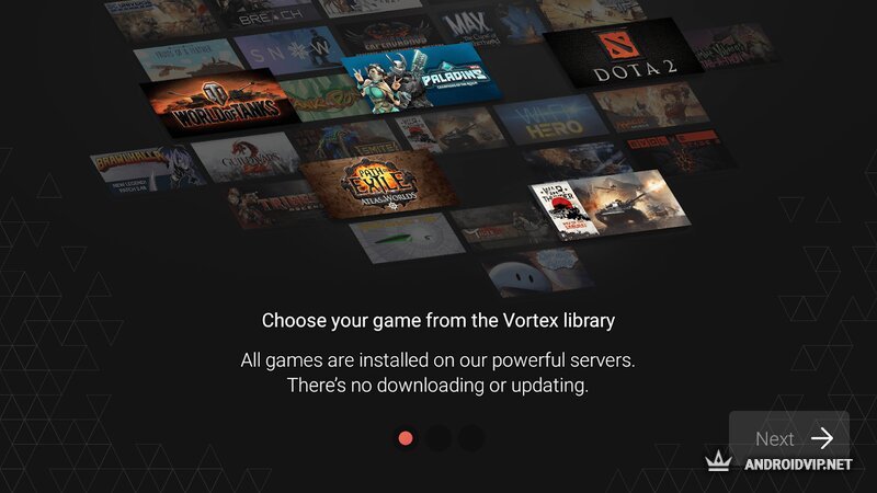 Приложение Vortex Cloud Gaming на Андроид