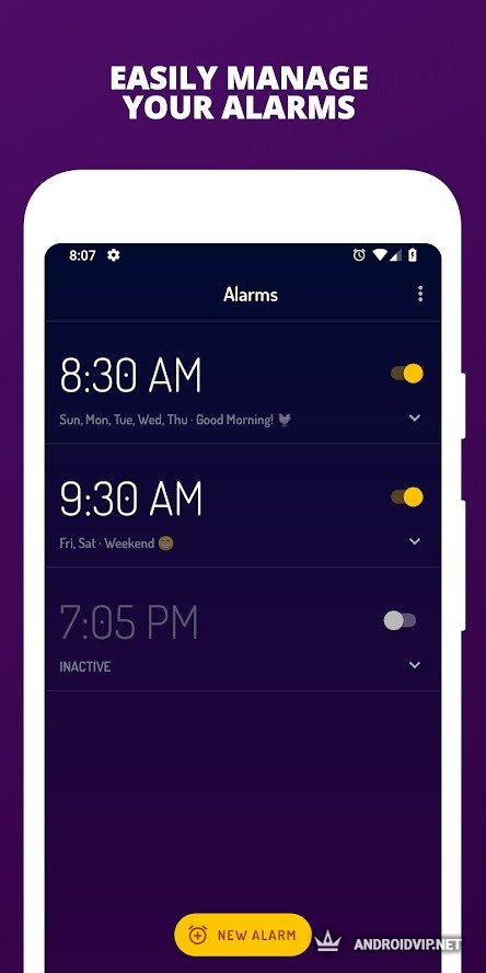 Приложение Будильник Wakey на Android